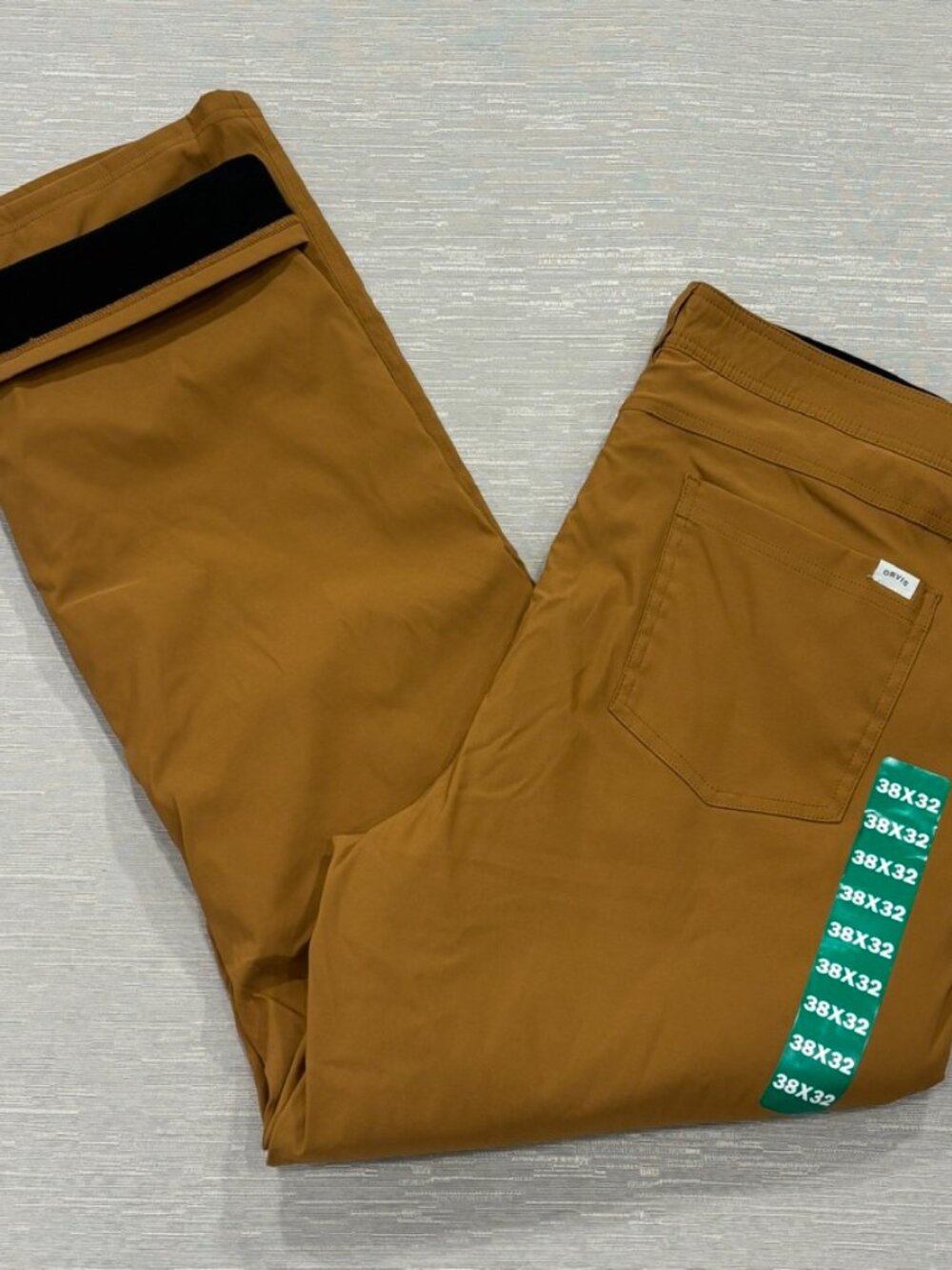 Orvis Fleece Lined Tech Pants Mens 38 x 32 Brown Water Repellent Insulated